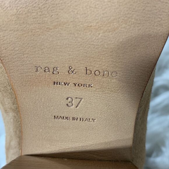 RAG & Bone Harrow Suede Ankle Boots Bootie Ankle Straps Hazel Tan women sz 37 - Picture 7 of 9